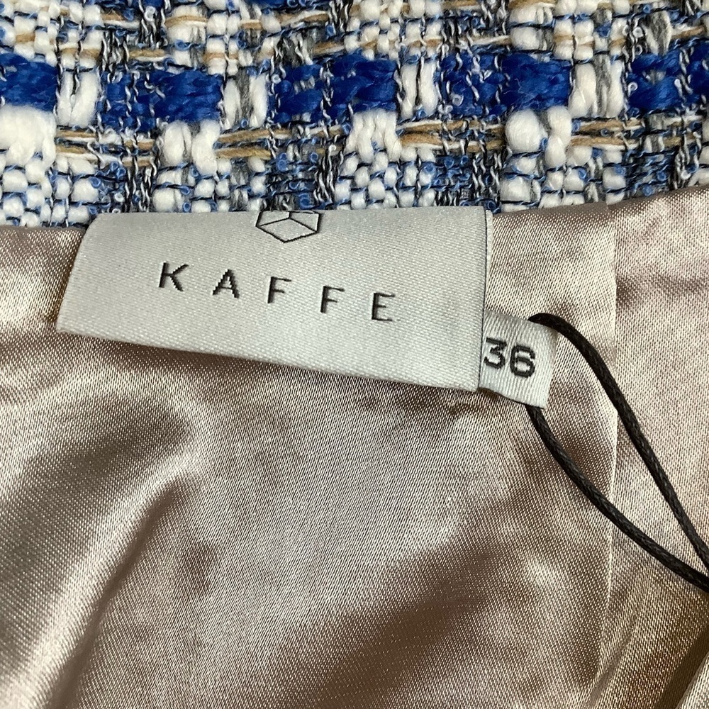KAFFE Boucle Tweed Pencil Skirt NWT Blue White Regatta French Country Office 36 - Picture 9 of 15
